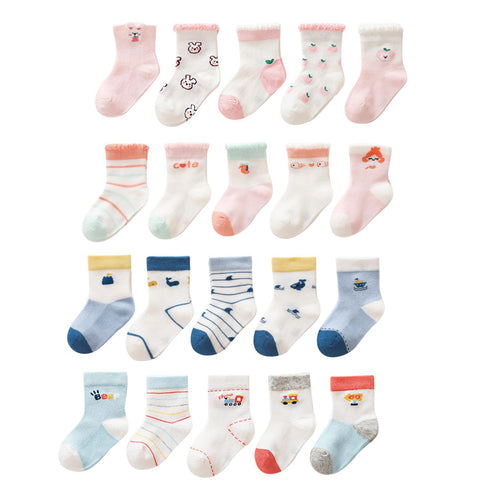 Baby Cartoon Pattern Breathable Socks(5 pairs)